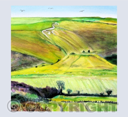 THE WHITE HORSE AND DRAGON HILL, UFFINGTON, OXFORDSHIRE.