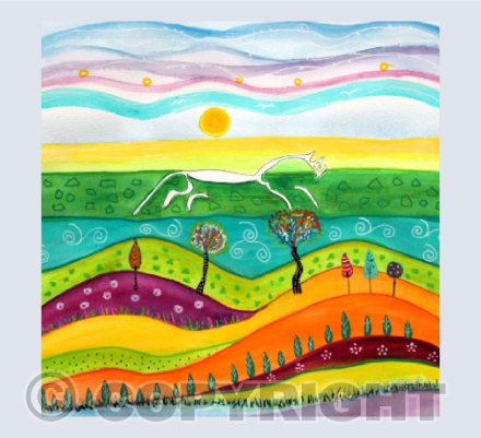 COLOURFUL WHITE HORSE