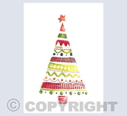 Christmas Tree in Watercolour