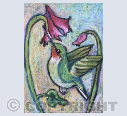 Hummingbird in pastel