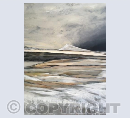 Winter view towards Eaval North Uist