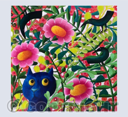 3 Birdies and a blue cat