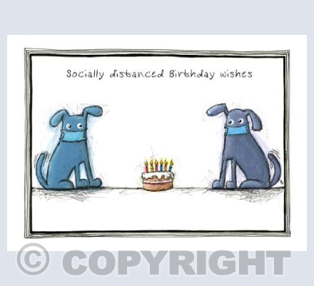 Socially Distanced Birthday Wishes - Dogs cake
