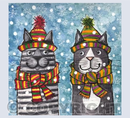 Cats in Christmas Hats
