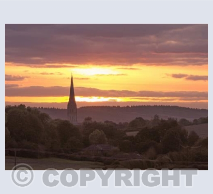 Salisbury Cathedral Sunset Wiltshire