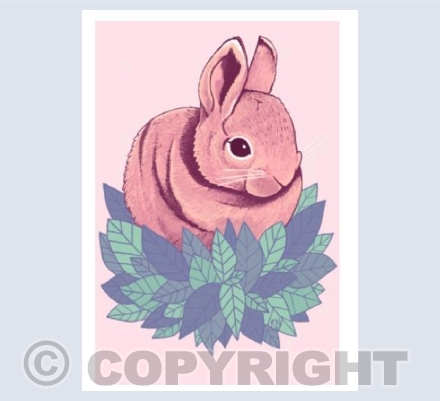 Cute Bunny in Leaves