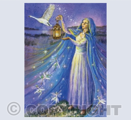 'Brigid with Snowdrop Faeries' | GRG09