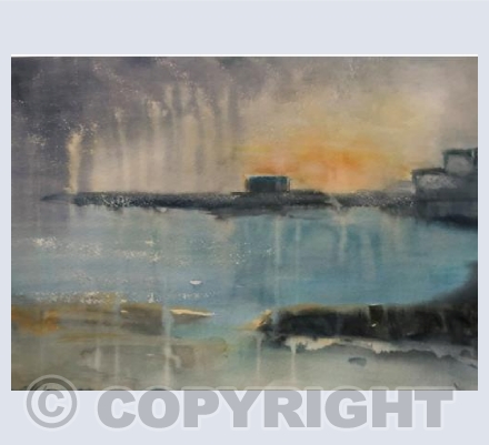 Rain shower dawn at Lyme Regis 