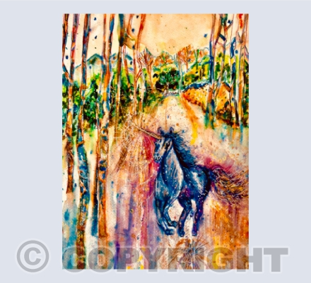 Unicorn in the forest