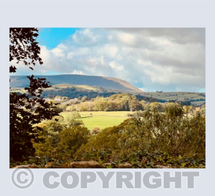 Pendle from the secret garden Colne