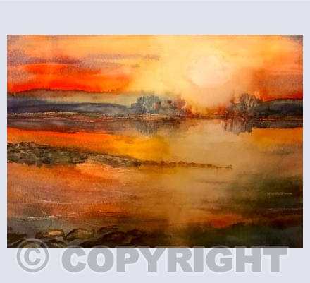 Lake at sunset