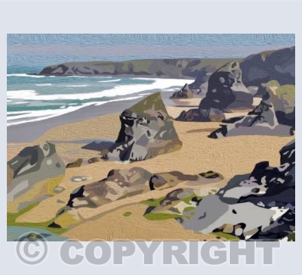 'Bedruthan Steps, Cornwall'