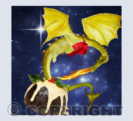 'Draig y pwdin Nadolig' The Christmas Pudding Dragon