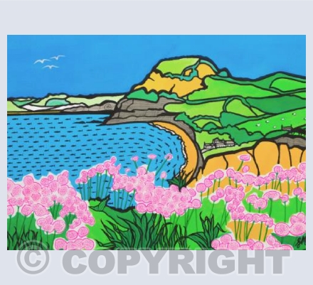 Seathrift over Seatown and Golden Cap, Dorset