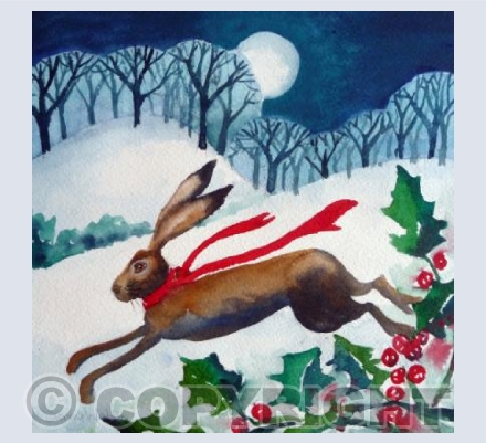Snowfall hare