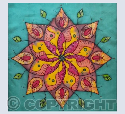 Beetles silk painting