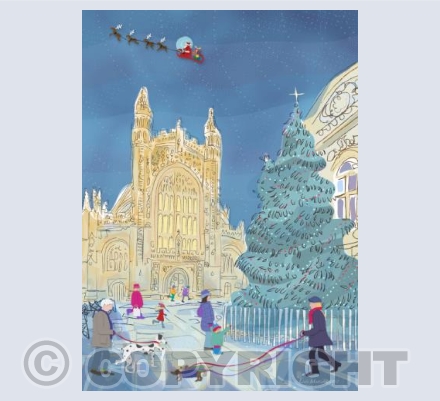 Bath Abbey with Santa Clause