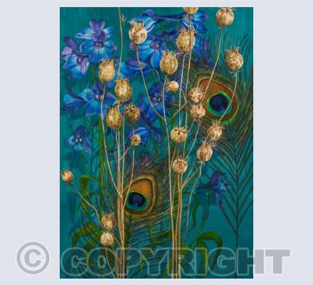 Feathers and Delphiniums