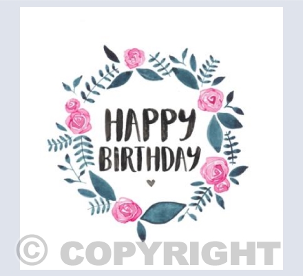 Happy Birthday Floral Wreath