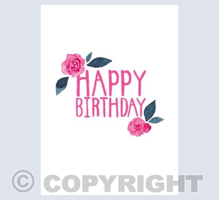 Happy Birthday Roses in Pink