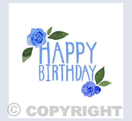 Happy Birthday Roses in Blue