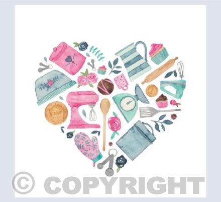 Watercolour Baking Heart