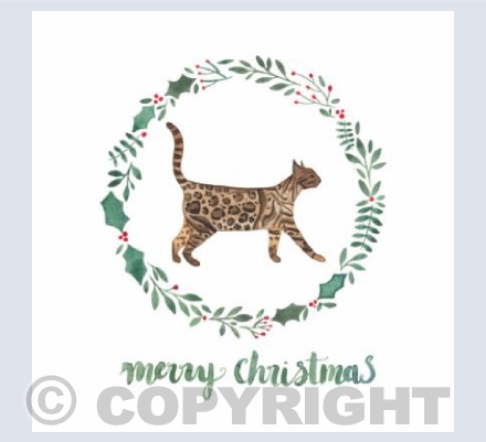 Bengal cat Christmas card