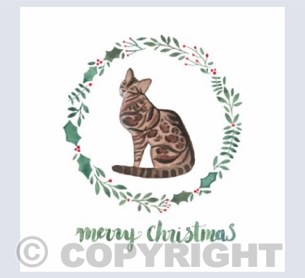Bengal cat Christmas card