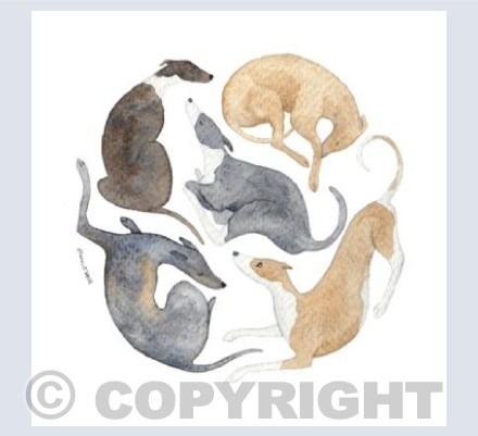 Watercolour Sleeping Hounds