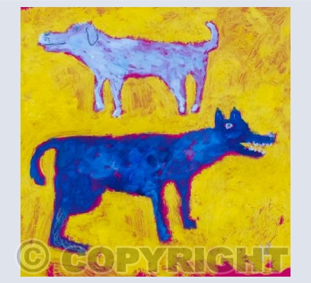 Opposing dogs