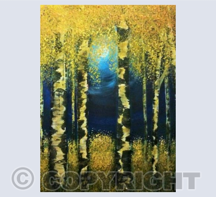 Moonlit Birches