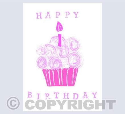 Birthday cupcake pink