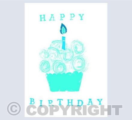 birthday cupcake blue