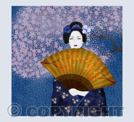 Geisha, blue