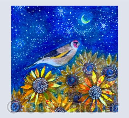 Goldfinch and the Sunflowers