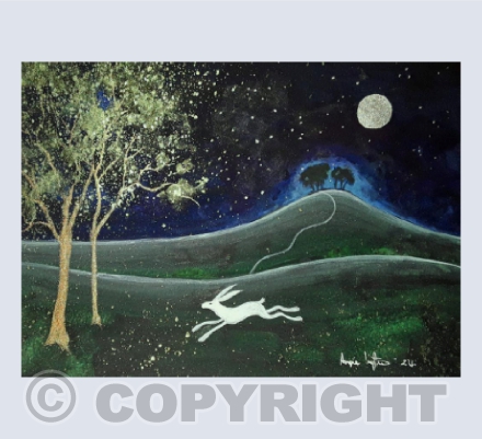 Night of the Moon Hare watercolour