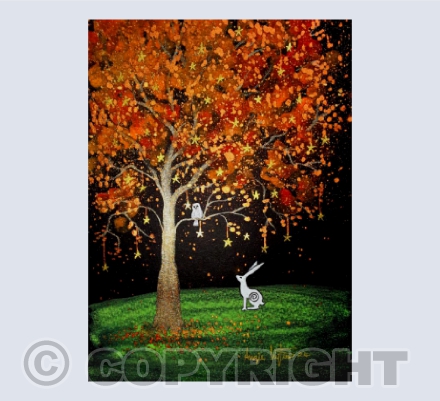 copper tree of stars card