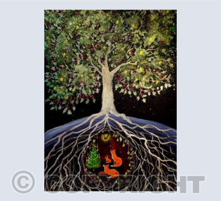 Beneath the holly tree card