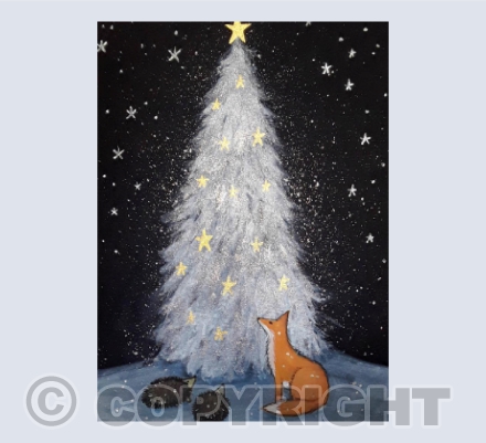 White Christmas Tree card