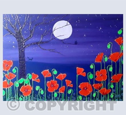Poppies by the Lilac Moon