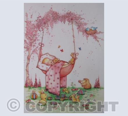 Baby girl in hammock