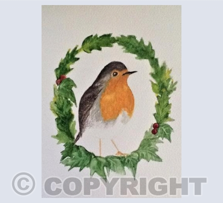Christmas Robin Wreath