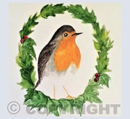 Christmas Robin Wreath
