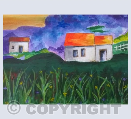 Cottages on a hill 