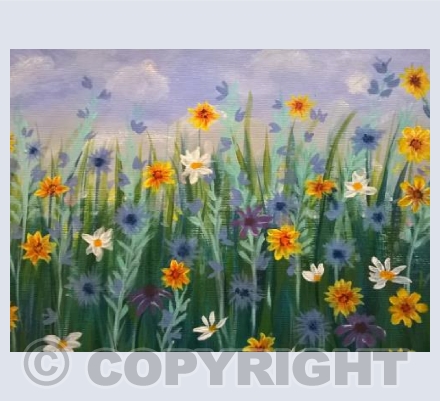 Greetings card .Wildflower meadow .