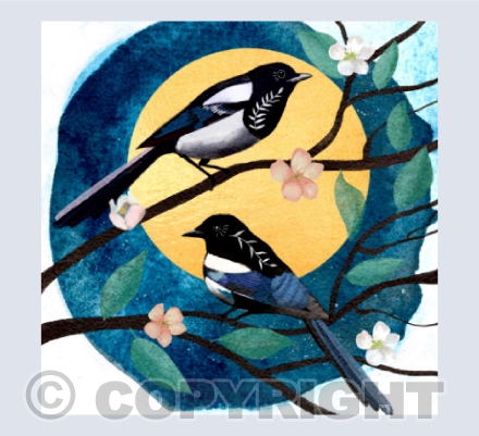Magpies greeting card