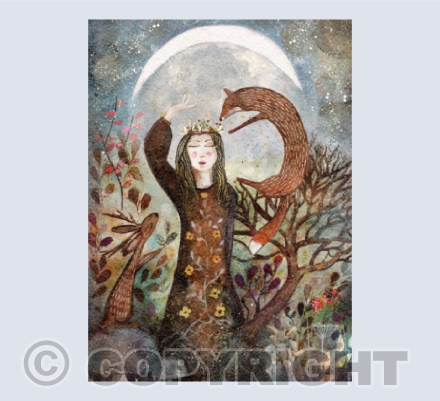 Winter goddess greeting card