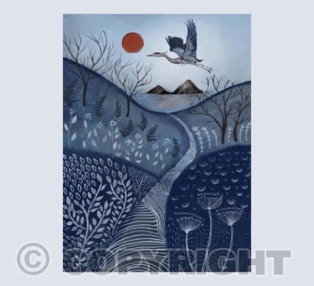 Heron greeting card
