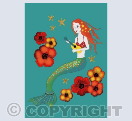 mermaid with ukelele