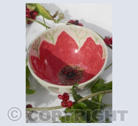 Stoneware bowl with red berries